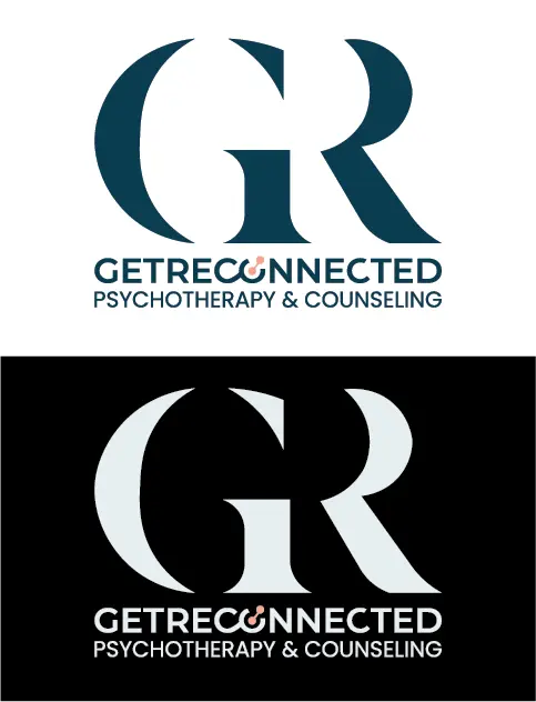 Black and white Get Reconnected logo variants