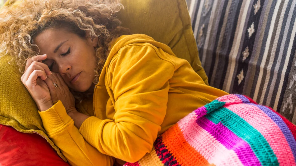 women sleeping in her bed