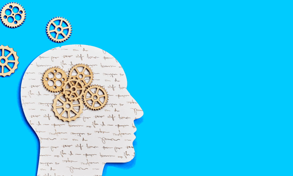 brain disorder made from wooden cogwheels
