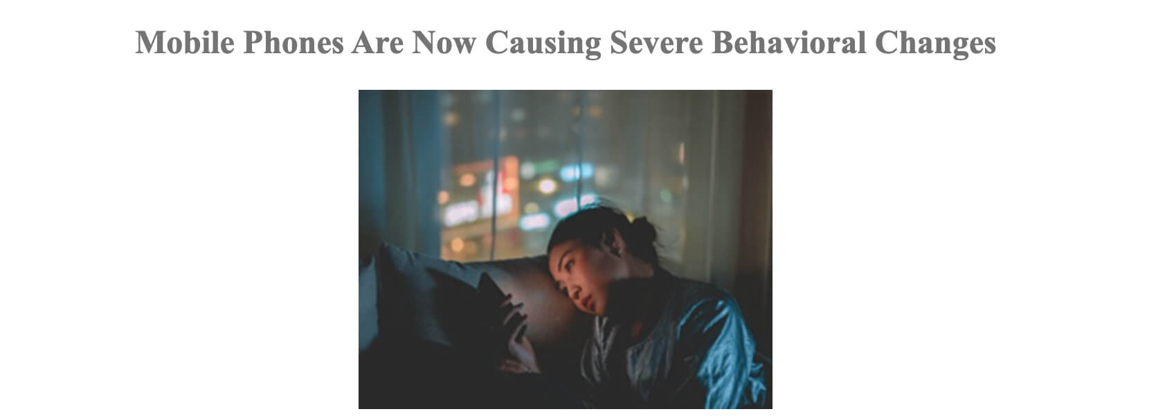 Mobile Phone Causing Sever Behavioural Chances