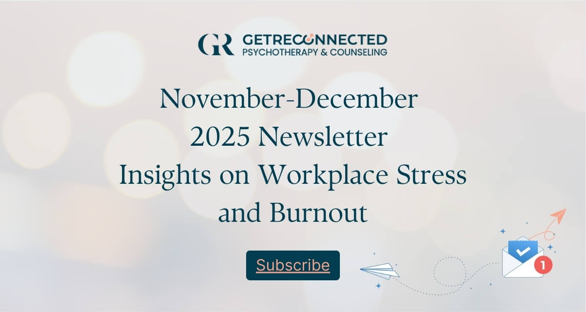 Featured image saying October 2025 Newsletter: Insights on Workplace Stress and Burnout